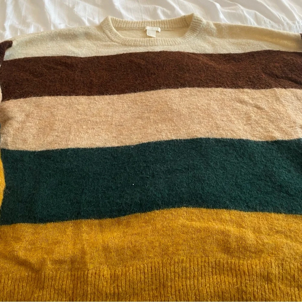H&M oversized color block knit Crewneck sweater size large - Picture 7 of 10